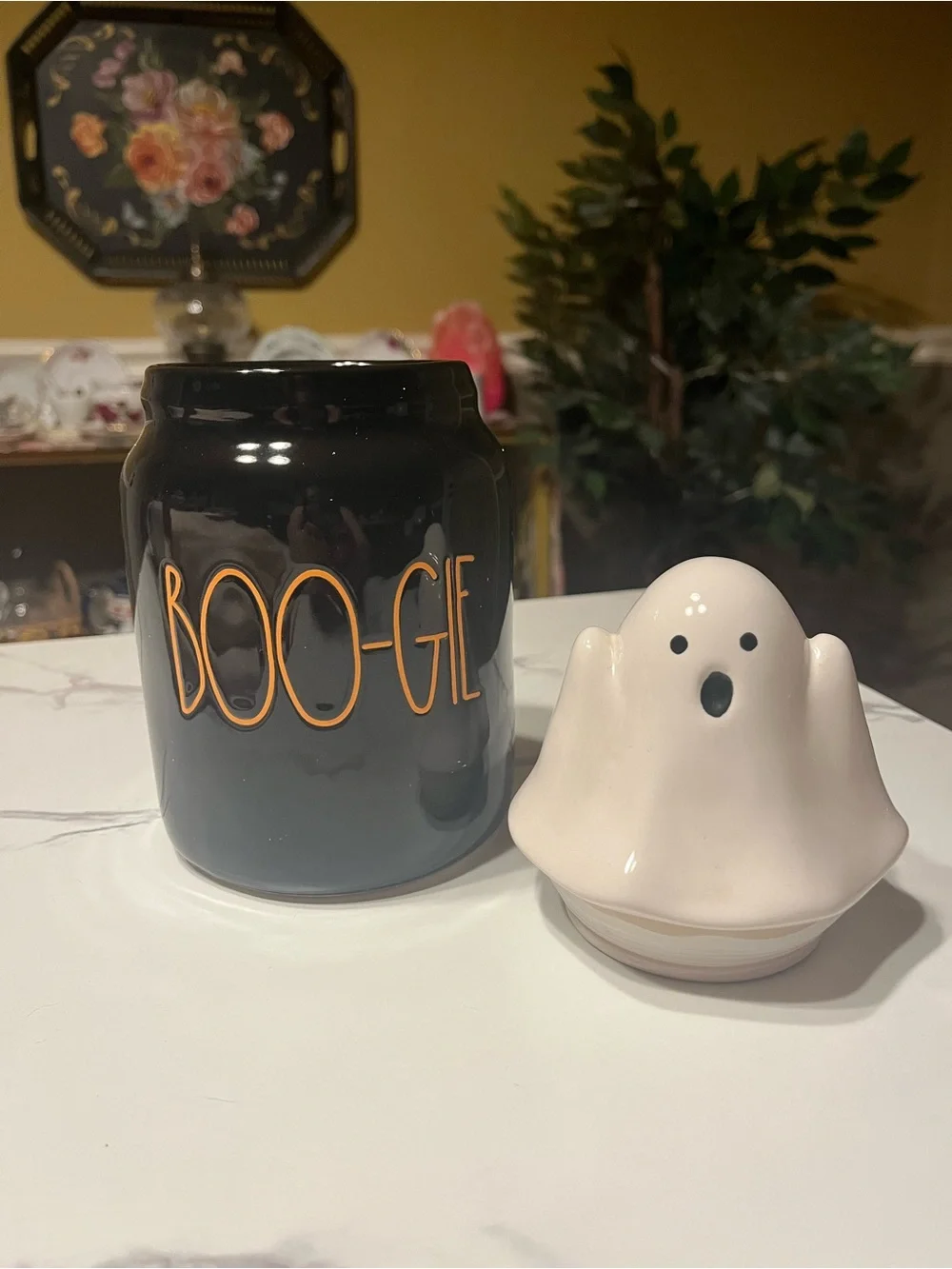 Rae Dunn BOO-GIE Figural Ghost Canister